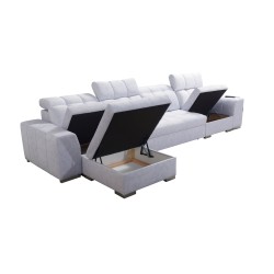 Prisma XII Corner Sofa with Sleeping Function | Luxury Furniture with USB Port | Velvet | Pet Friendly, Terra 79 + Black Eco-lea