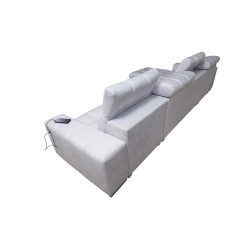 Prisma XII Corner Sofa with Sleeping Function | Luxury Furniture with USB Port | Velvet | Pet Friendly, Terra 79 + Black Eco-lea