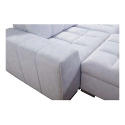 Prisma XII Ecksofa mit Schlaffunktion | Luxuriöses Möbelstück mit USB-Anschluss | Samt | Haustierfreundlich, Terra 92 + Kunstled