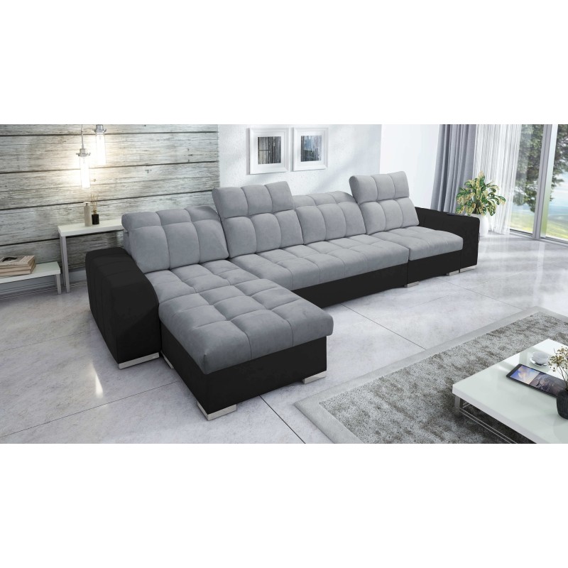 Esquina Prisma XII con función para dormir | Mueble de lujo con puerto USB | Terciopelo | Apto para mascotas, Terra 92 + Ecopiel