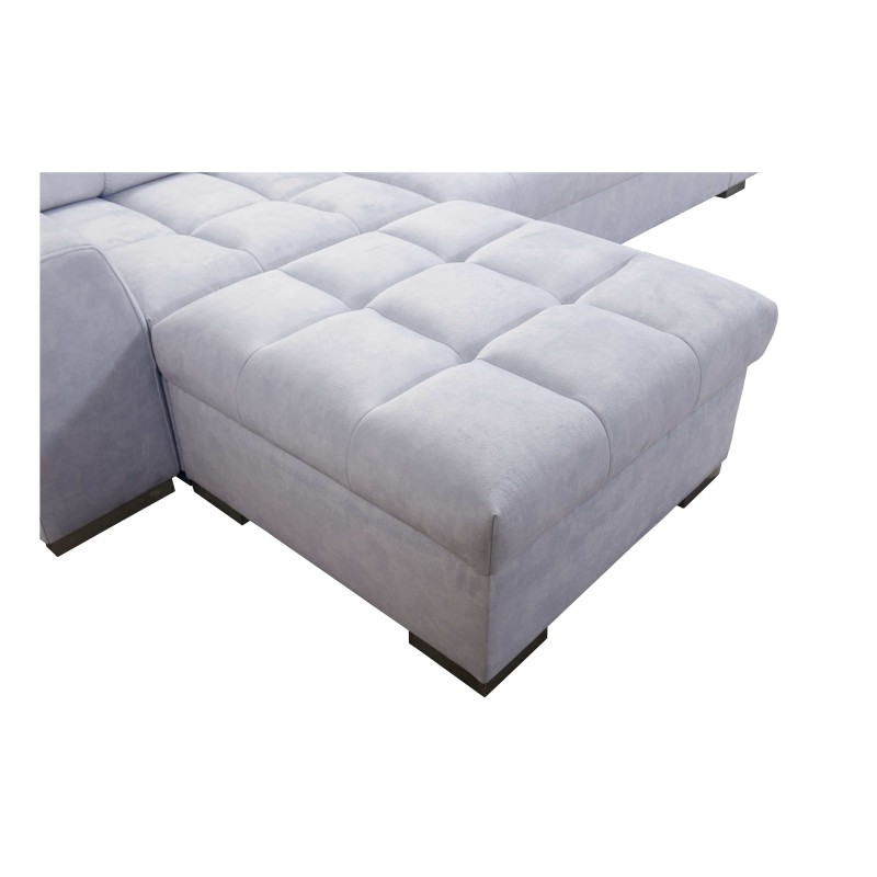 Prisma XII Corner Sofa with Sleeping Function | Luxury Furniture with USB Port | Velvet | Pet Friendly, Terra 96 + Black Eco-lea