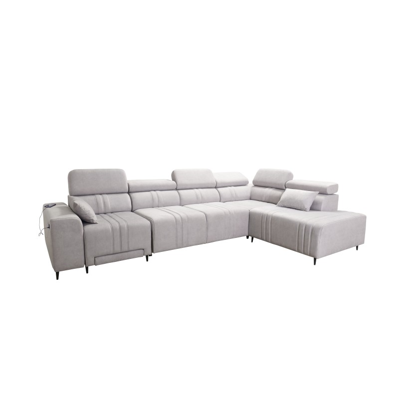 Verona XI Mix Corner Sofa with Sleeping Function in Velvet, Vena 20 - Comfort and Elegance