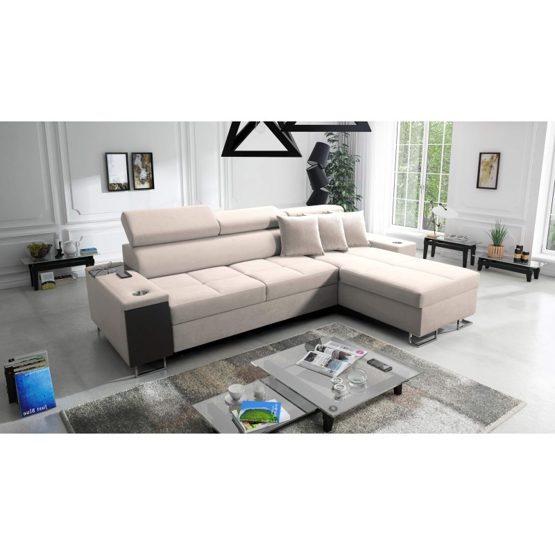 **Meta Title:** Orbix I Mini Corner Sofa with Sleeping Function, Adjustable Headrests, USB Port.