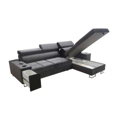 **Meta Title:** Orbix I Mini Corner Sofa with Sleeping Function, Adjustable Headrests, USB Port.