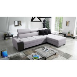 Ecksofa Orbix I Maxi mit Schlaffunktion, USB-Anschluss und Bettkasten