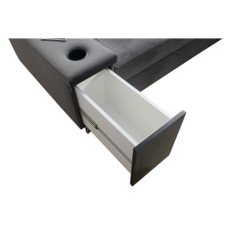 Кутовий диван Orbix I Maxi з функцією сну, USB-портом і ящиком для постільної білизни.