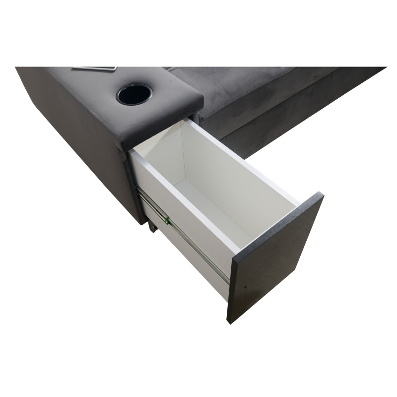 Ecksofa Orbix I Maxi mit Schlaffunktion, USB-Anschluss und Bettkasten