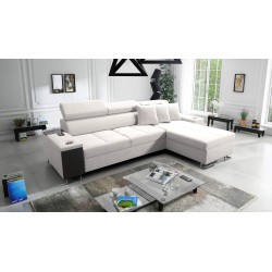 Orbix I Maxi corner sofa with a sleeping function, USB port, and bedding storage