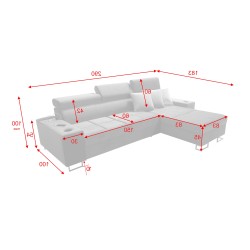 Orbix I Maxi corner sofa with a sleeping function, USB port, and bedding storage