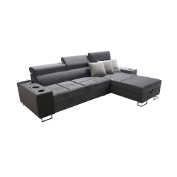 Orbix I Maxi corner sofa with a sleeping function, USB port, and bedding storage