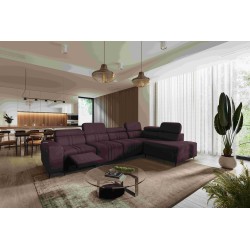 Verona XI Mix Corner Sofa with Sleeping Function in Velour, Vena 13 - Comfort and Elegance