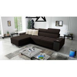 starkMeta Titel:/stark Ecksofa Orbix I Mini mit Schlaffunktion, verstellbaren Kopfstützen, USB-Anschluss.