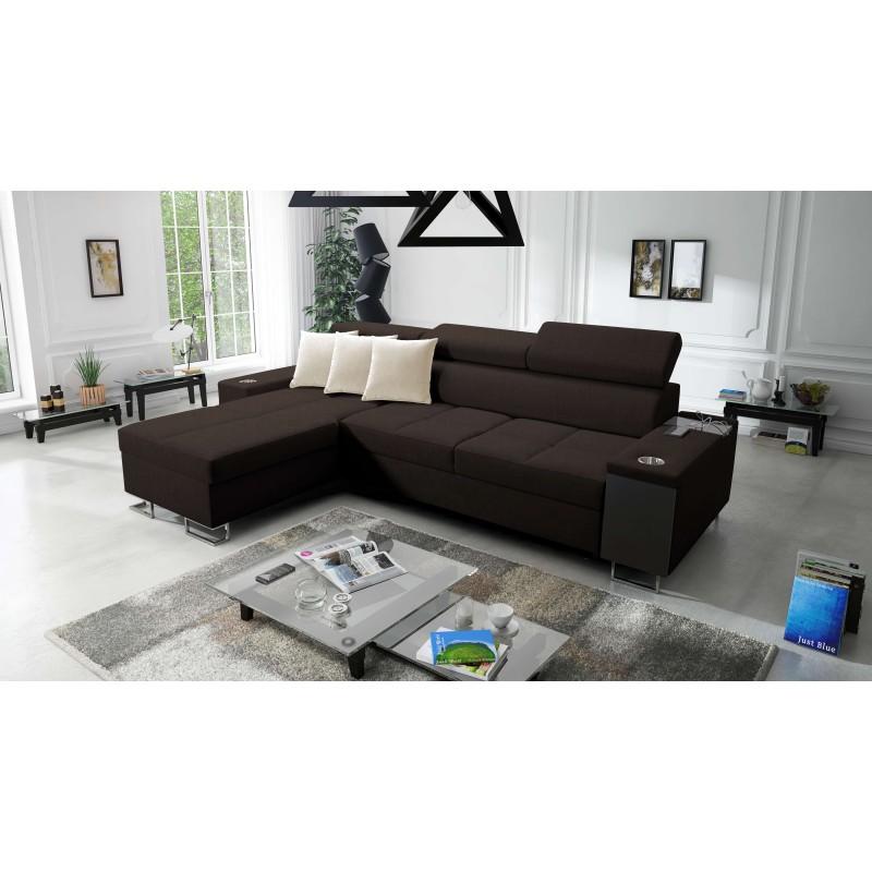 starkMeta Titel:/stark Ecksofa Orbix I Mini mit Schlaffunktion, verstellbaren Kopfstützen, USB-Anschluss.