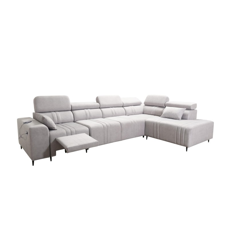 Verona XI Mix Corner Sofa with Sleeping Function in Velour, Vena 13 - Comfort and Elegance