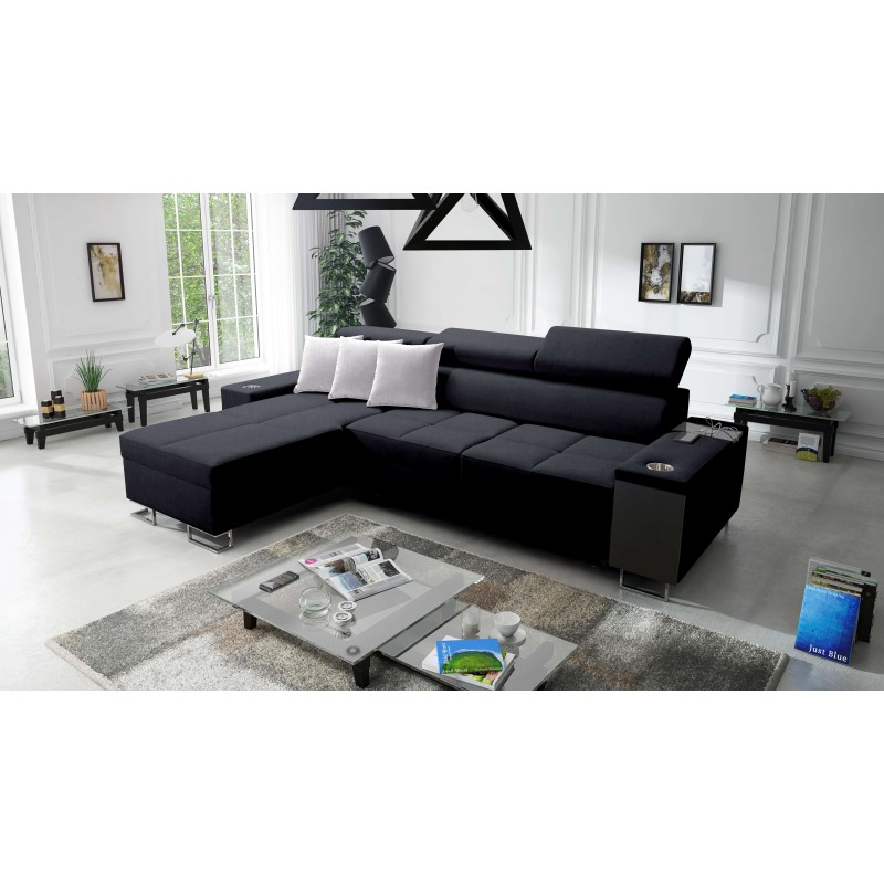 Ecksofa Orbix I Maxi mit Schlaffunktion, USB-Anschluss und Bettkasten