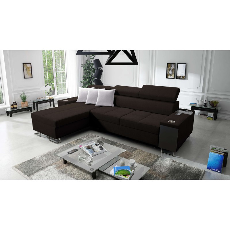 Ecksofa Orbix I Maxi mit Schlaffunktion, USB-Anschluss und Bettkasten