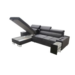 Ecksofa Orbix I Maxi mit Schlaffunktion, USB-Anschluss und Bettkasten