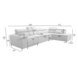 Verona XI Mix Corner Sofa with Sleeping Function in Velvet, Vena 10 - Comfort and Elegance