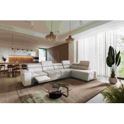 Verona XI Mix Ecksofa mit Schlaffunktion in Velours, Vena 9 - Komfort und Eleganz