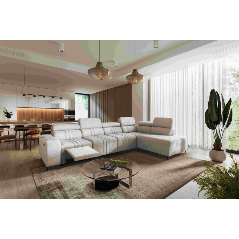 Esquina Verona XI Mix con función de cama en Velur, Vena 9 - Comodidad y Elegancia