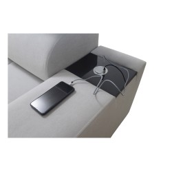 Orbix II corner sofa with sleeping function, adjustable headrests, and USB port - Fabric, Sawana 14