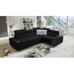 Orbix II corner sofa with sleeping function, adjustable headrests, and USB port - Fabric, Sawana 14