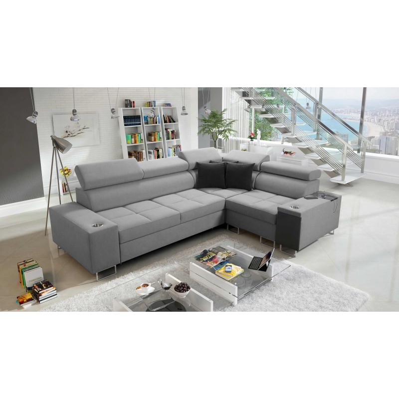 Orbix II corner sofa with sleeping function, adjustable headrests, and USB port - Weave, Sawana 21