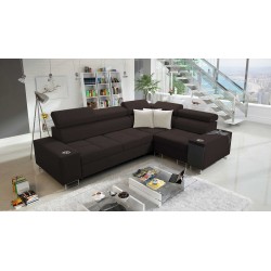 Orbix II corner sofa with sleeping function, adjustable headrests, and USB port - Weave, Sawana 26