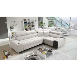 Orbix II corner sofa with a sleeping function, adjustable headrests, and USB port - Velvet, Ultario Velvet 2978