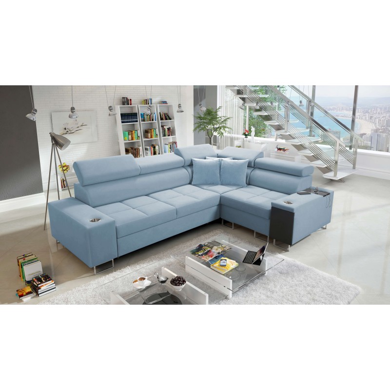 Orbix II sectional sofa with a sleeping function, adjustable headrests, and USB port - Velvet, Ultario Velvet 2960