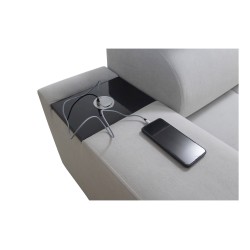 Orbix II corner sofa with a sleeping function, adjustable headrests, and USB port - Woven fabric, Sawana 84