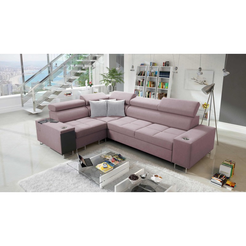 Orbix II corner sofa with sleeping function, adjustable headrests, and USB port - Weave, Sawana 61