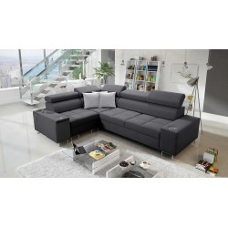 Orbix II corner sofa with sleeping function, adjustable headrests, and USB port - Plecionka, Sawana 96