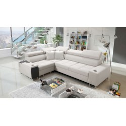 Orbix II corner sofa with a sleeping function, adjustable headrests, and USB port - Velvet, Ultario Velvet 2978