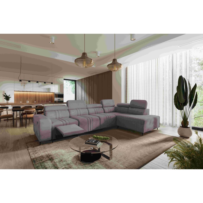 Verona XI Mix Ecksofa mit Schlaffunktion in Samt, Vena 8 - Komfort und Eleganz