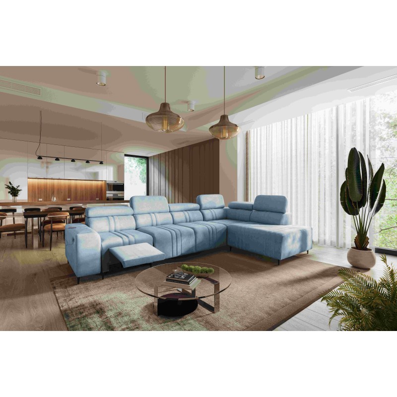 Ecksofa Verona XI Mix mit Schlaffunktion in Velours, Vena 6 - Komfort und Eleganz