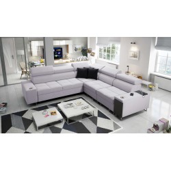 Ecksofa Orbix III mit Schlaffunktion, verstellbaren Kopfstützen und USB-Anschluss - Geräumig und bequem