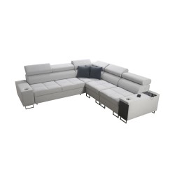 Orbix III corner sofa with sleeping function, adjustable headrests, and USB port - Spacious and comfortable