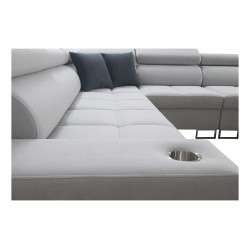 Orbix III corner sofa with sleeping function, adjustable headrests, and USB port - Spacious and comfortable