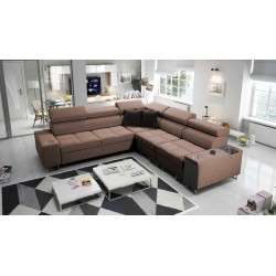 Ecksofa Orbix III mit Schlaffunktion, verstellbaren Kopfstützen und USB-Anschluss - Geräumig und bequem