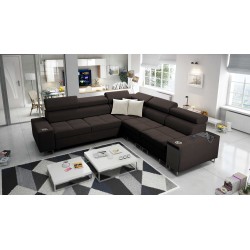 Orbix III corner sofa with sleeping function, adjustable headrests, and USB port - Spacious and comfortable