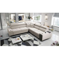 Ecksofa Orbix III mit Schlaffunktion, verstellbaren Kopfstützen und USB-Anschluss - Geräumig und bequem