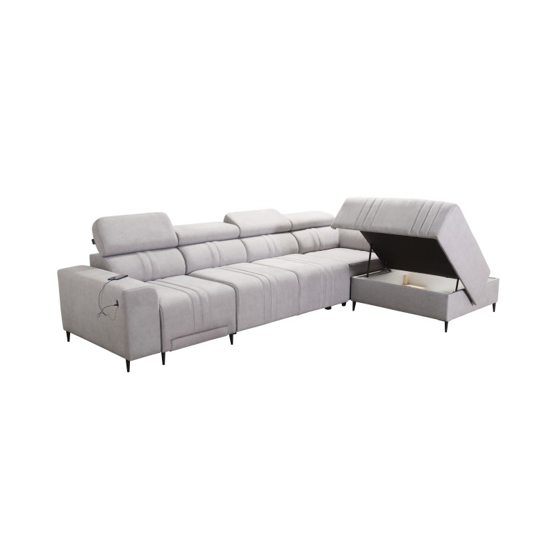 Verona XI Mix Corner Sofa with Sleeping Function in Velvet, Vena 6 - Comfort and Elegance