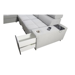 Orbix III corner sofa with sleeping function, adjustable headrests, and USB port - Spacious and comfortable