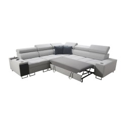 Orbix III corner sofa with sleeping function, adjustable headrests, and USB port - Spacious and comfortable