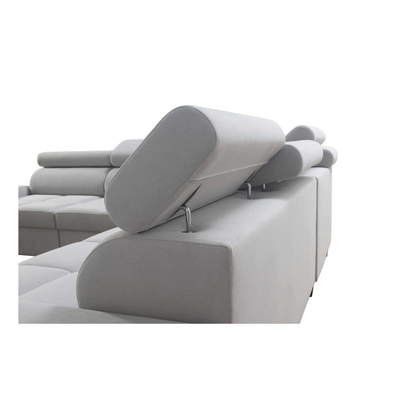 Ecksofa Orbix III mit Schlaffunktion, verstellbaren Kopfstützen und USB-Anschluss - Geräumig und bequem