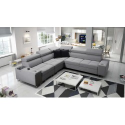 Orbix III corner sofa with sleeping function, adjustable headrests, and USB port - Spacious and comfortable