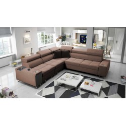 Ecksofa Orbix III mit Schlaffunktion, verstellbaren Kopfstützen und USB-Anschluss - Geräumig und bequem