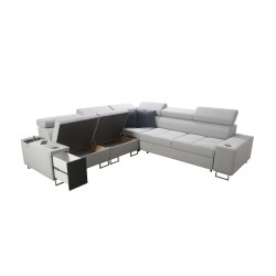 Ecksofa Orbix III mit Schlaffunktion, verstellbaren Kopfstützen und USB-Anschluss - Geräumig und bequem