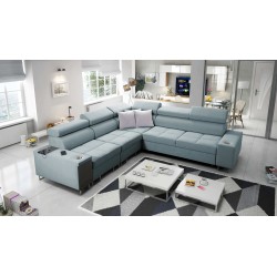 Orbix III corner sofa with sleeping function, adjustable headrests, and USB port - Spacious and comfortable